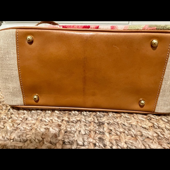 Clever Carriage Company Needlepoint Pink English Rose Handbag - Picture 13 of 14